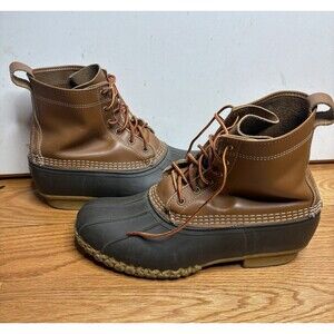L.L. Bean Boots Original Leather Duck Boot Maine Mens Sz 11M Rubber Rain Snow